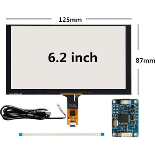 6.2 inch 155mm*87mm Raspberry Pi tablet PC navigation Capacitive Touch Digitizer Touch screen panel Glass USB Driver board