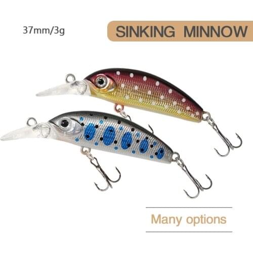 Japan High Quality Hard Fishing Lure Pesca Issen 45S MAX 37mm 3g Sinking Stream Bait For Trout Pike Perch Bass