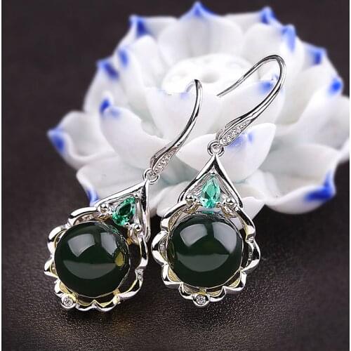 Manufacturers direct atmosphere ethnic wind earrings S925 sterling silver jewelry womens Mexican blue lop earrings