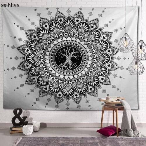 Psychedelic Art Mandala Tapestry Customizable Bohemian Wall Hanging Room Carpet HD Tapestries Art Home Decoration Accessories