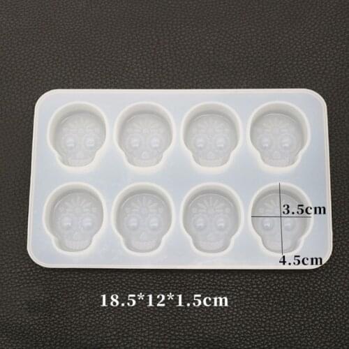 Crafts Crystal Epoxy Mould Skull Shape DIY High Mirror Handmade Pendant Silicone Moulds Resin Mold Decoration