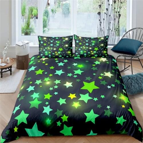 Luxury 3D Star Print Home Living Comfortable Duvet Cover Set and Pillowcase Kids Bedding Set Queen and King EU/US/AU/UK Size