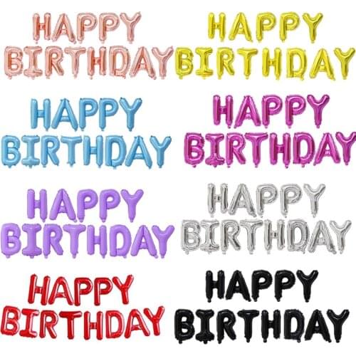 Happy Birthday Balloons Foil Letter Ballon Birthday Party Decorations Kids Adult Birthday Baloons Alphabet Air Globos Babyshower