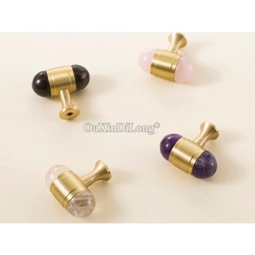 Top Luxury 20PCS European Brass+Crystal Cabinet Door Handles Cupboard Wardrobe Drawer Kitchen Wine Cabinet Pulls Handles & Knobs