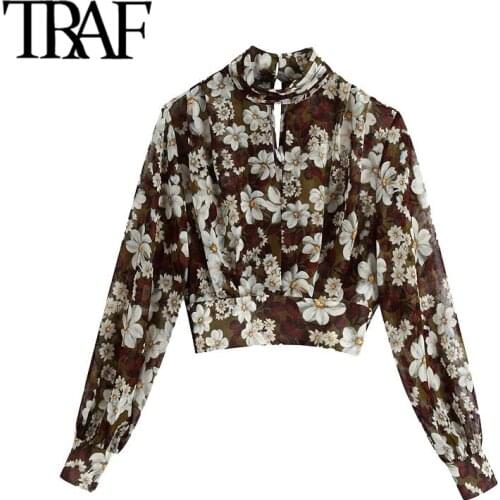 Блузки с воротником TRAF China At AliExpress