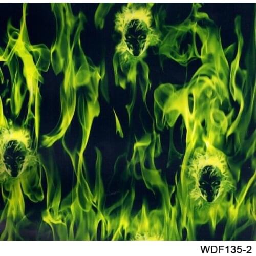 TSAUTOP Size 0.5m x 20m hydro printing film water transfer film SKULL AND FLAME WDF135-2B
