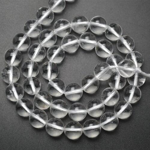 High Quality Natural Clear Crystal Quartz Stone Round Loose Beads DIY Jewelry Making Accessories