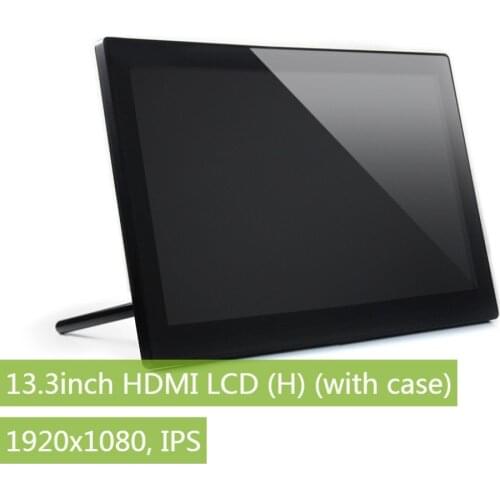 Waveshare 13.3inch HDMI LCD (H) (with case) Monitor IPS 1920x1080 Capacitive Touch Screen Toughened Glass Cover For RPi BB Black