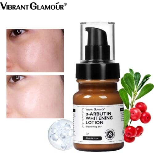 VIBRANT GLAMOUR Arbutin Whitening Lotion Brighting Moisturizing Essence Reduce Dullness Spot and Acne Marks Facial Skin Care80ml