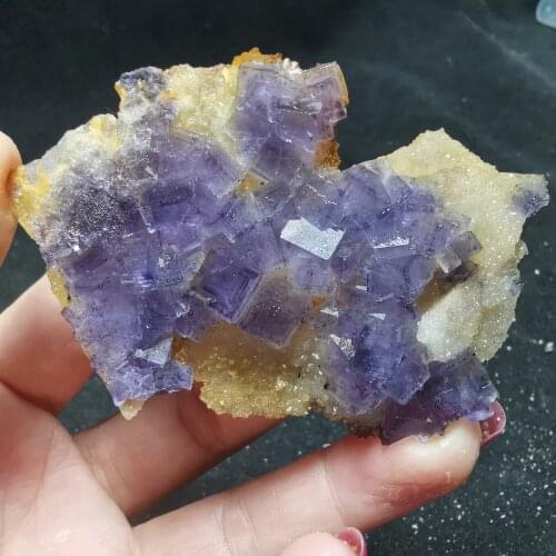 277.8gNatural purple heart Fluorite Crystal Mineral Specimen aura healing quartz energy gem home decoration