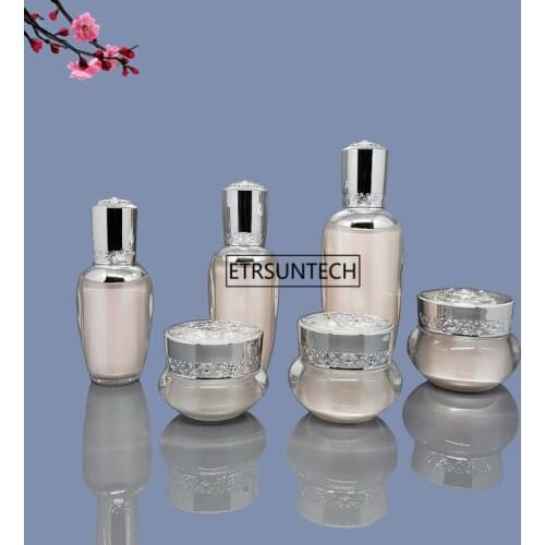 30pcs 15/30/50g Cream Cosmetic Jar Pot 30/50/100ml Acrylic Lotion Pump Bottle DIY Refillable Container Travel F2766