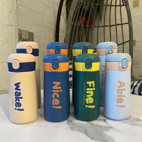 300mL/350ML Creative Personality Bouncing Cup Portable 304 Stainless Steel Water Bottle Outdoor Sports Couple Thermos Mug
