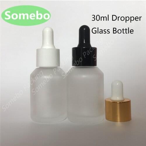 300pcs/lot 30ml Frosted Glass Dropper Bottle Glass Bottle with Dropper 30CC Glass Essence Bottle Frost Glass bottle