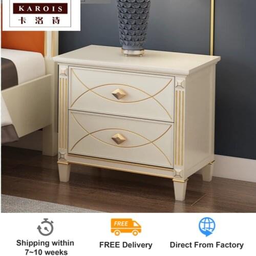 8906 American Light Luxury Solid Wood Bedside Table European Simple Bedroom Furniture Storage Cabinet Small Storage Cabinet