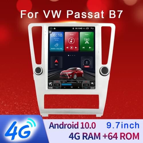 Car Navigator For VW Passat B7 9.7Inch Android 10 Vertical Screen GPS Free Latest Europe Map Navigation Audio Video Radio Player