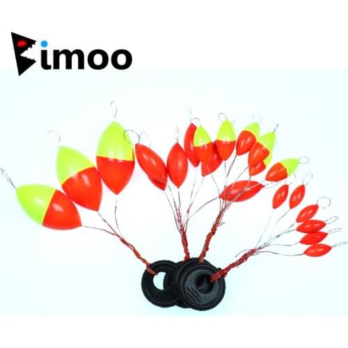 Bimoo 50bags Oval Fishing Rig Float Beads Lead Positioning Fishing Tackle Accessories Fluo Yellow Red-Yellow Red