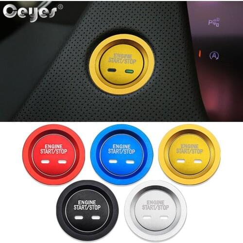 Ceyes Car Start Stop Engine Cover Button Ring Styling Stickers Case For Chevrolet Holden Equinox For Cadillac Builk Accessories