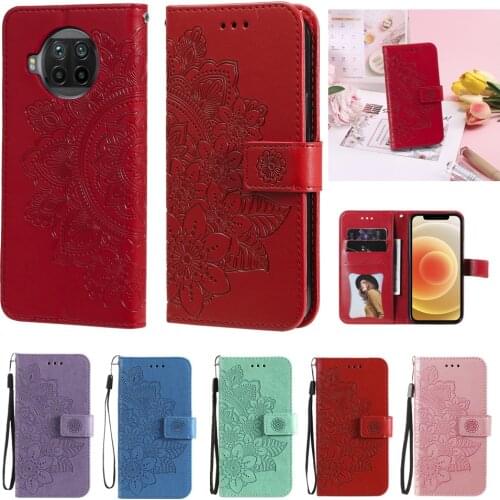 Case for Xiaomi Mi 11 10T Lite Poco X3 NFC M3 10x Phone Cases for Redmi Note 10s 9 Pro Max K40 9T Flip Leather Embossing Cover