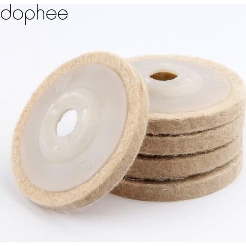 Dophee 5PCS 80mm Polishing Pad Wool Felt Buffing Wheel Grinding Pad Polisher Disc Dremel Accessories For Metal Marble Ceramics