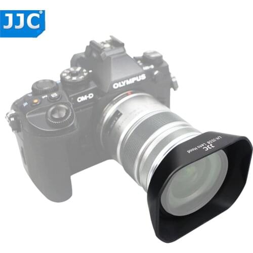 JJC Square Lens Hood Shade for Olympus M.ZUIKO DIGITAL ED 12-50mm 1:3.5-6.3 EZ Replace Olympus LH-55B Black