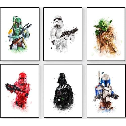 Marvel Movie Star Wars Canvas Painting Yoda Das Verdesis Soldier Boba Jango Posters and Wall Art Prints Room Image Decoration