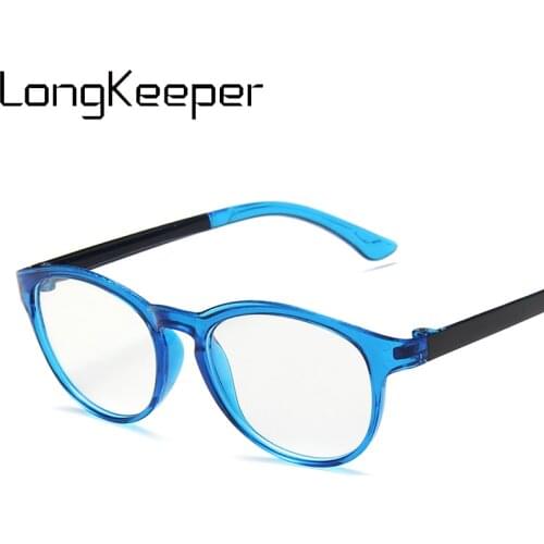 LongKeeper Kids Round Anti-blue Light Glasses Girls Boys Computer Eyeglasses Children Ultralight Blue Clear Lens Spectacles