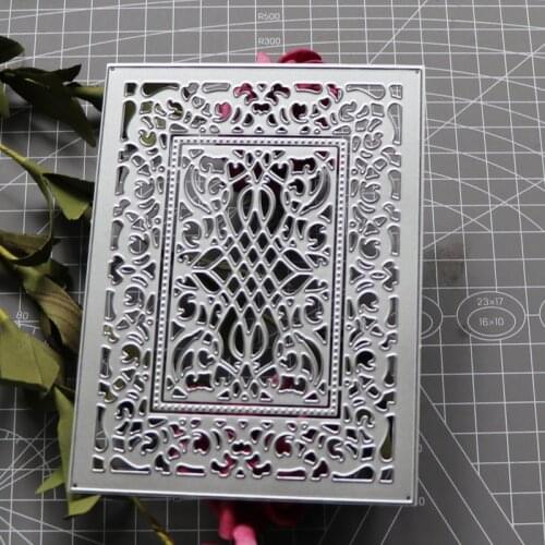 Metal Cutting Dies Rectangle Window Grille Background Diy Scrapbooking Photo Album Decorative Embossing Paper Card Crafts Die
