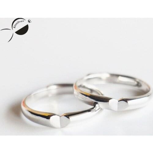 Carving Letter Sterling Silver S925 Couple Rings Finger Rings Heart Men Wedding Lover Gift Engagement Jewelry Rings For Women