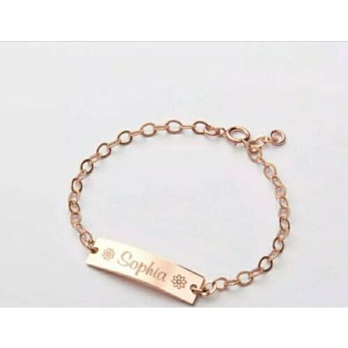 MYLONINGCHARM Personalize Baby bracelet, kids bracelet, 12cm kids size chain