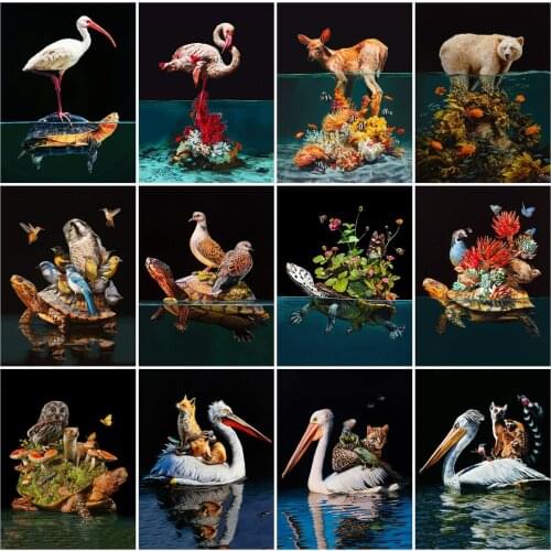 EverShine 5D DIY Diamond Painting Turtle MosaicArt Kits Diamond Embroidery Animals Cross Stitch Handmade Gift Home Decoration