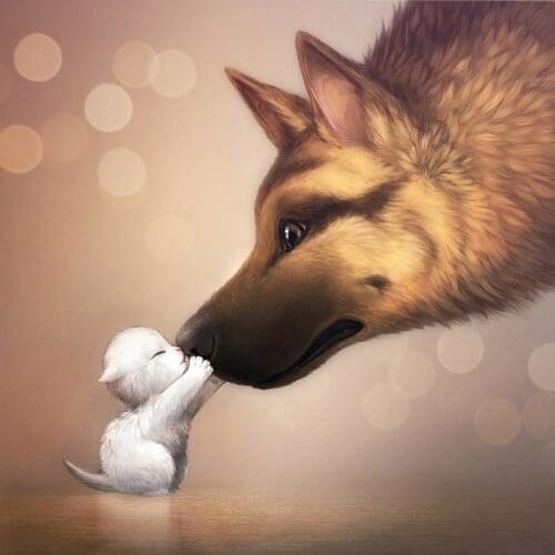 Animal Dog DIY Cross Stitch 11CT Embroidery Kits Needlework Cotton Thread Printed Canvas Home Decoration On Sale Dropshipping