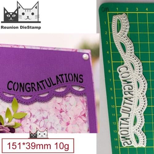 Letter Congratulations Lace Metal Cutting Dies Decorative Scrapbooking Steel Craft Die Cut Embossing Paper Cards Stencils New