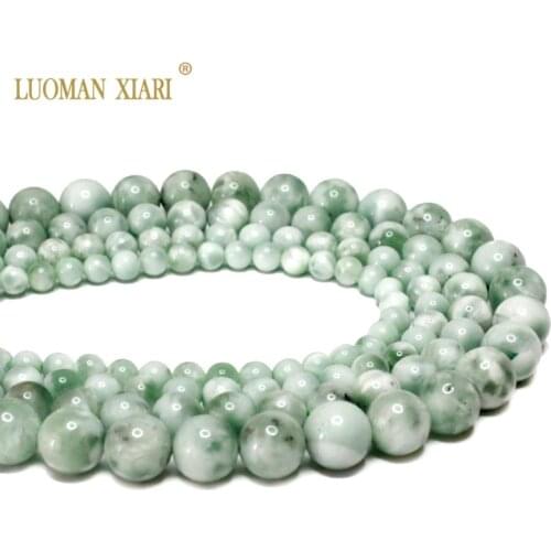 New Top AAA 100% Natural Russia Green Angelite Round Stone Beads For jewelry Making DIY Bracelet Necklace 4/6/8/10/12mm