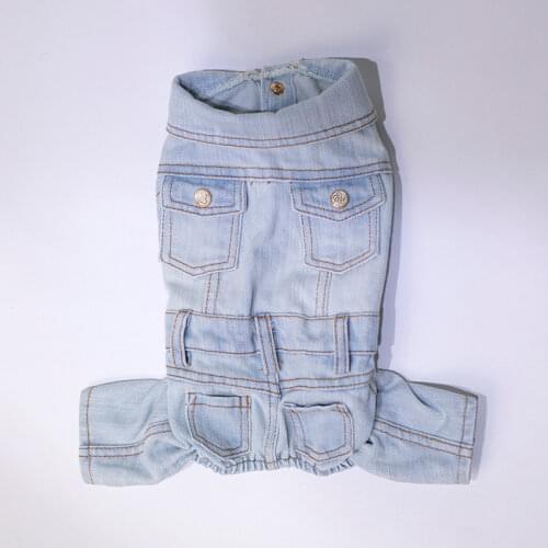 2020 New Dog Clothes Denim Jeans Jumpsuit Pants Puppy Outfit Yorkshire Pomeranian Poodle Bichon Schnauzer Pet Clothing Dropship