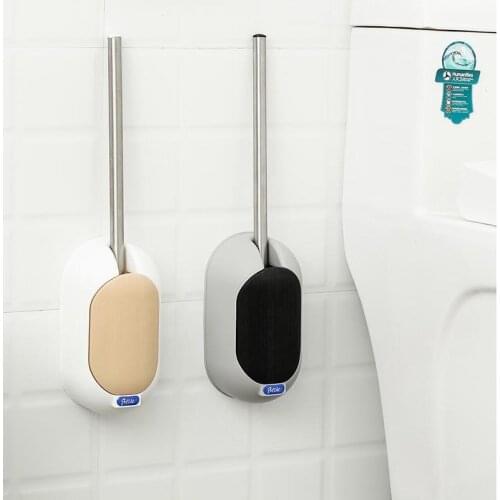 Portable Toilet Brush Durable Type Plastic Toilet Brush Holders Bathroom Accessories Sets Soft Brush No Dead Corner Fashion