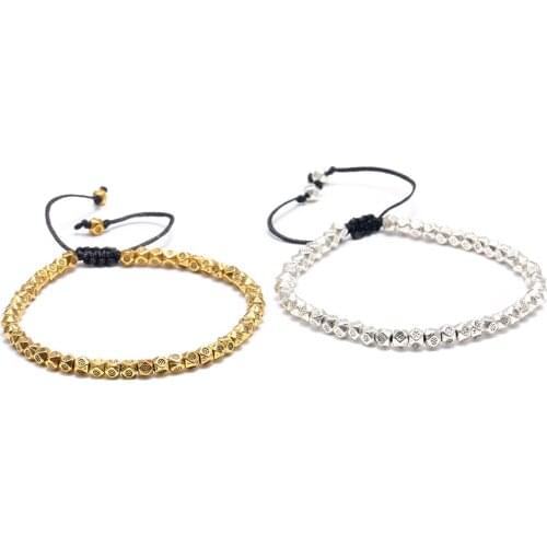 Handmade Tibetan Buddhist Braided Cotton Copper Beads Lucky Rope Bracelet Bangles for Women Men Thread Bracelets Jewelry Gift