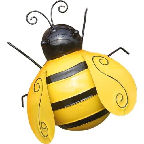 Handmade Childlike Garden Decor Metal Bee with Coil Spring