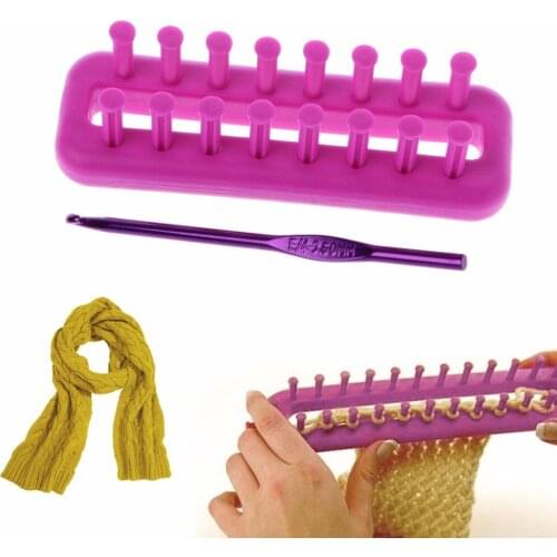 Sewing Tools Rectangle Scarf Knitting Loom Kit Set Sewing Needle Scarves DIY Craft Tool Knitter Sewing Accessories
