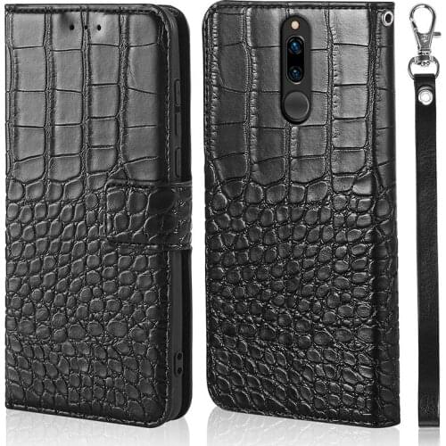 The crocodile grain Smart Case For Huawei Maimang 6 Cover Flip Leather Window View Cases For MAIMANG 6 Wallet case With Strap