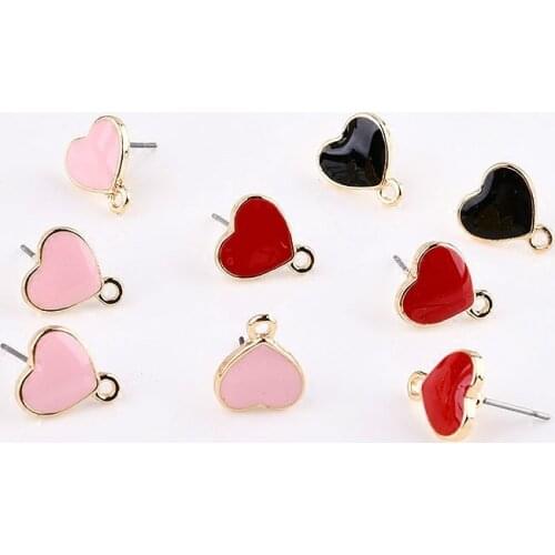 DIY handmade jewelry accessories with hanging Earrings earpins love red heart earrings earrings pendant earrings materials