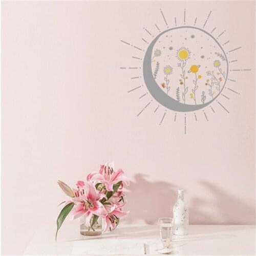 1PC Cartoon Sun Flower Planet Wall Sticker Childrens Bedroom Entrance Wall Beautification DIY Decorative Wall Paper