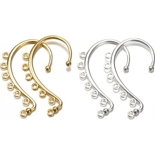 10pcs 36x60mm Gold French Lever Earring Settings With 7 Holes Ear Hooks Base For Diy Making Women Dangle Earrings Accessories