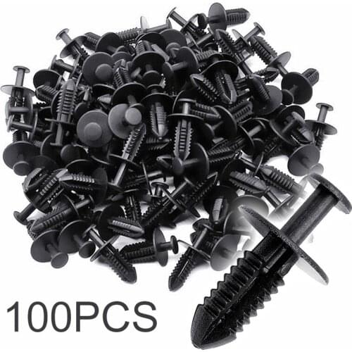 100PCS Rivets Fastener Clips Push Pin Fender Leaf Plate Lining Grille Bumper Retainer Clips Fit 7mm Hole