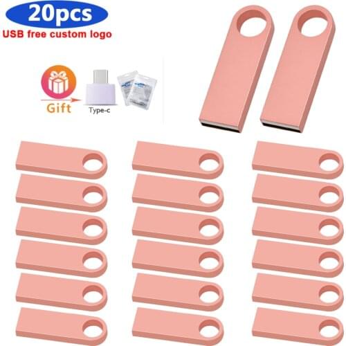 20pcs/lot Metal High speed 4GB 8GB 16GB 32GB 64GB 128GB Pen Drive Flash Drive Memory Stick 128GB U Disk Thumb Pendrive