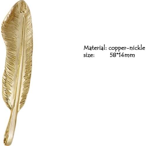 3pcs pack COPPER-NICKLE leaf charm 58mm long 15mm wide for leather craft keychain diy pendant