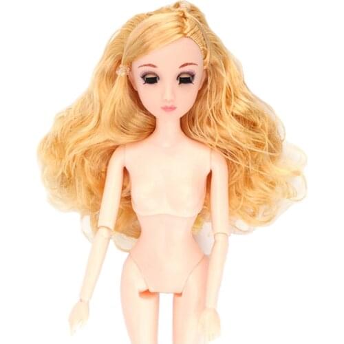 3D Eyes Doll Naked Doll With Head Blink Eyes 12 Joint Moveable Real Eyeslash Fahion Doll Toys Gifts For Girls