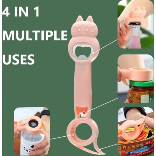 4 In 1 Multi Function Bottle Opener Bottle Opener Beverage Cans Screw Cap Screw Cap Beer Can Opener Kitchen Gadget