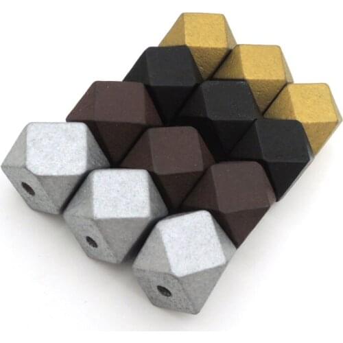 40pcs geometric wood bead 20mm GOLD SILVER COFFEE BLACK FOR JEWELRY WHOLESALE chunky MIX 4 COLORS EA477