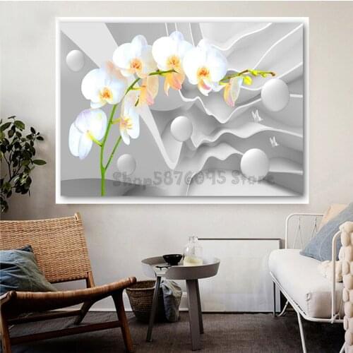 DIY 5D Full Square Round Diamond Painting White Flower 3D Embroidery Cross Stitch Diamond Mosaic Orchid Handmade Hobby TT5601