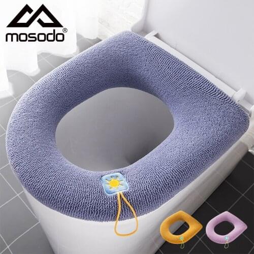 Toilet Seat Cover Winter Warm Closestool Mat Lid Thicken Knitting Washable Toilet Pad For Bathroom Accessories WC